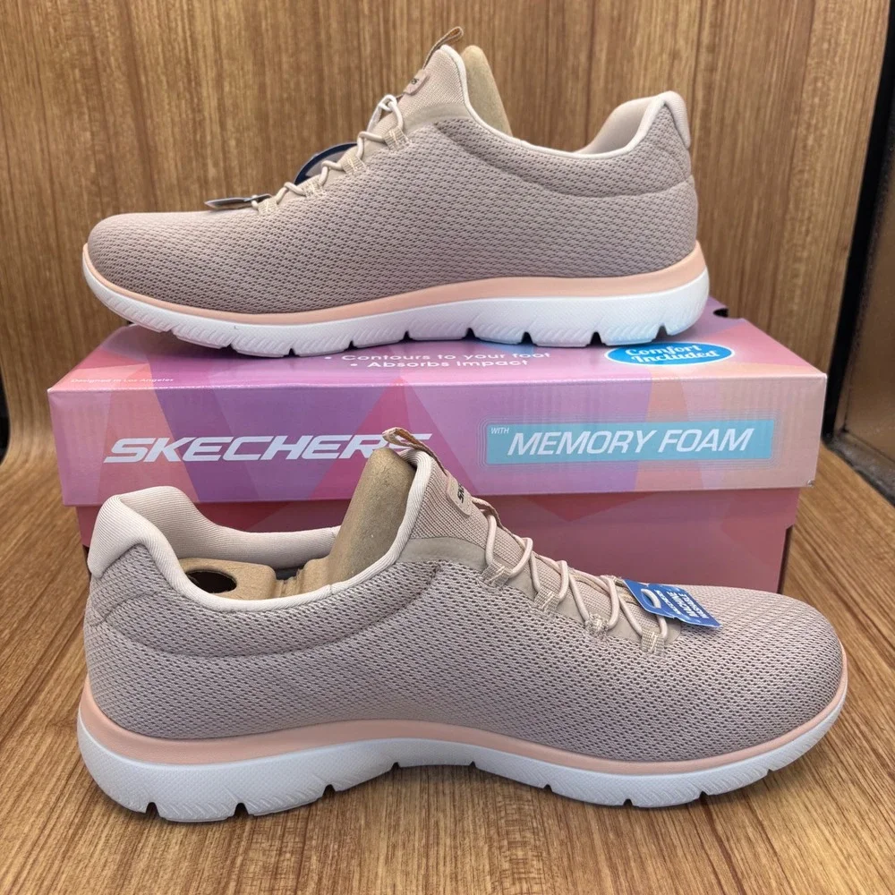 Skechers Summits Summer Blush Women Size 10 Taupe Peach Vegan Memory Foam NEW